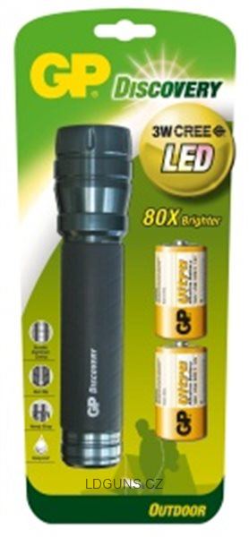 Svítilna LED GP LOE404 + 2 baterie GP R20 - Kliknutím na obrázek zavřete